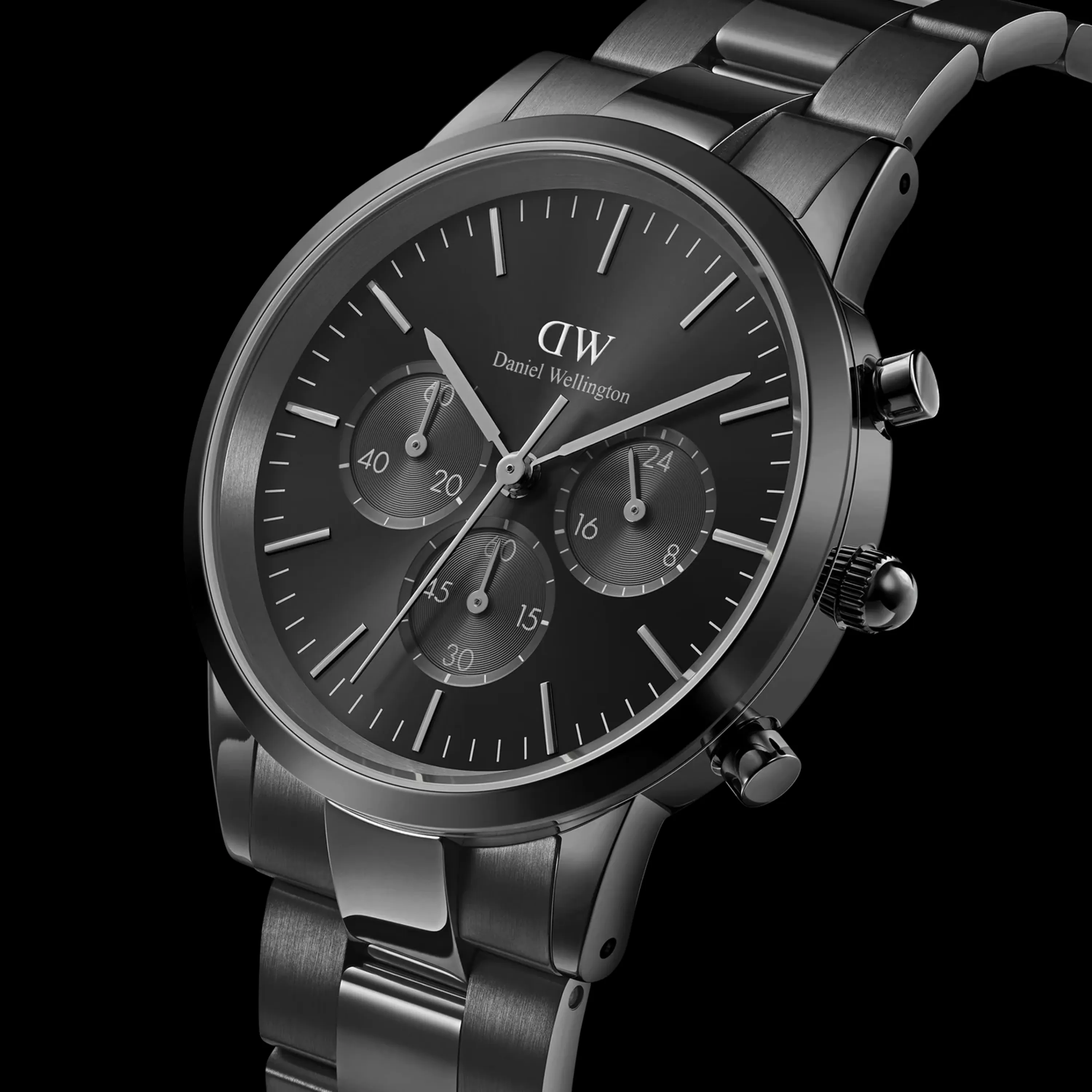 Herren Daniel Wellington Herrenuhren-Iconic Chronograph Link Onyx B
