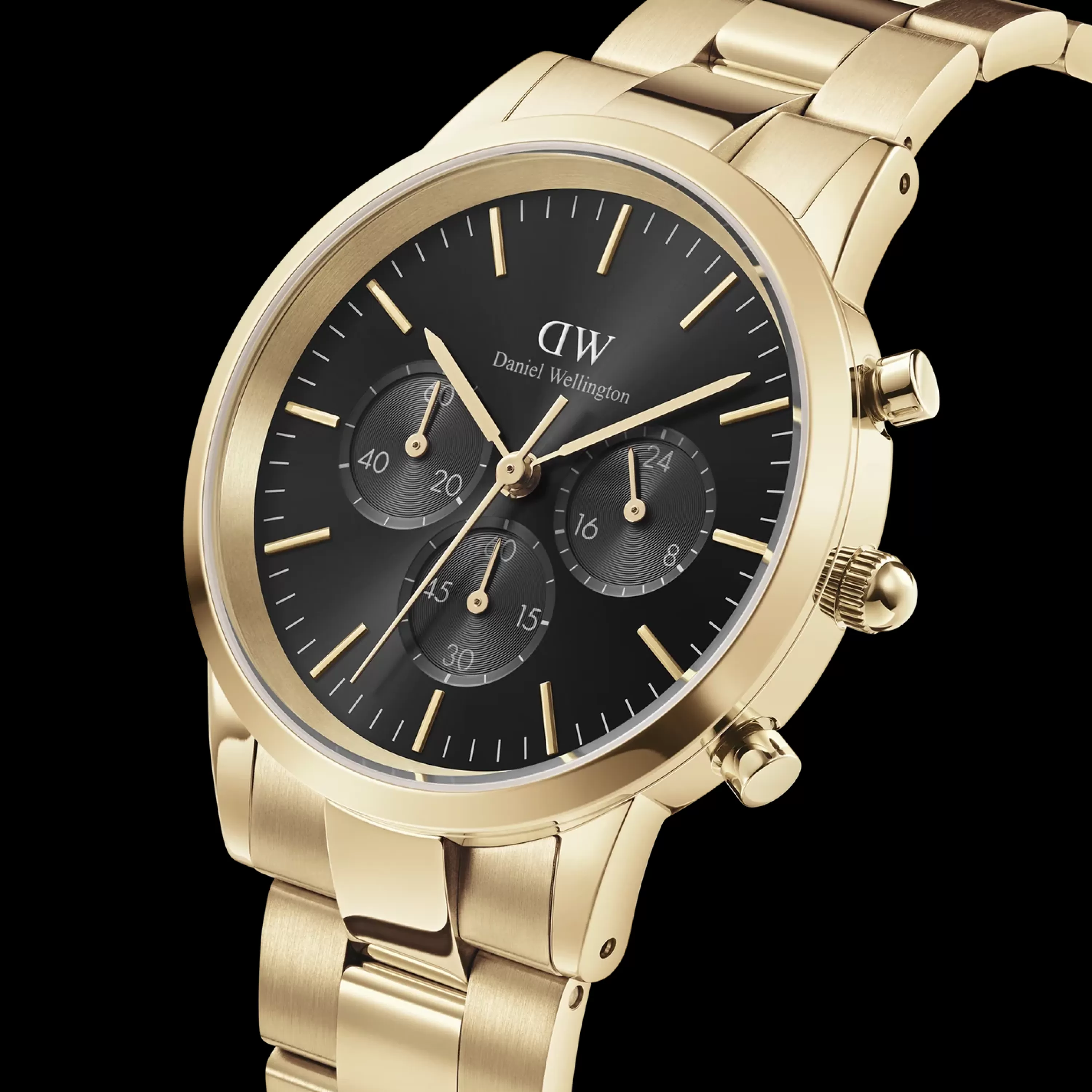 Herren Daniel Wellington Herrenuhren-Iconic Chronograph Link Onyx G