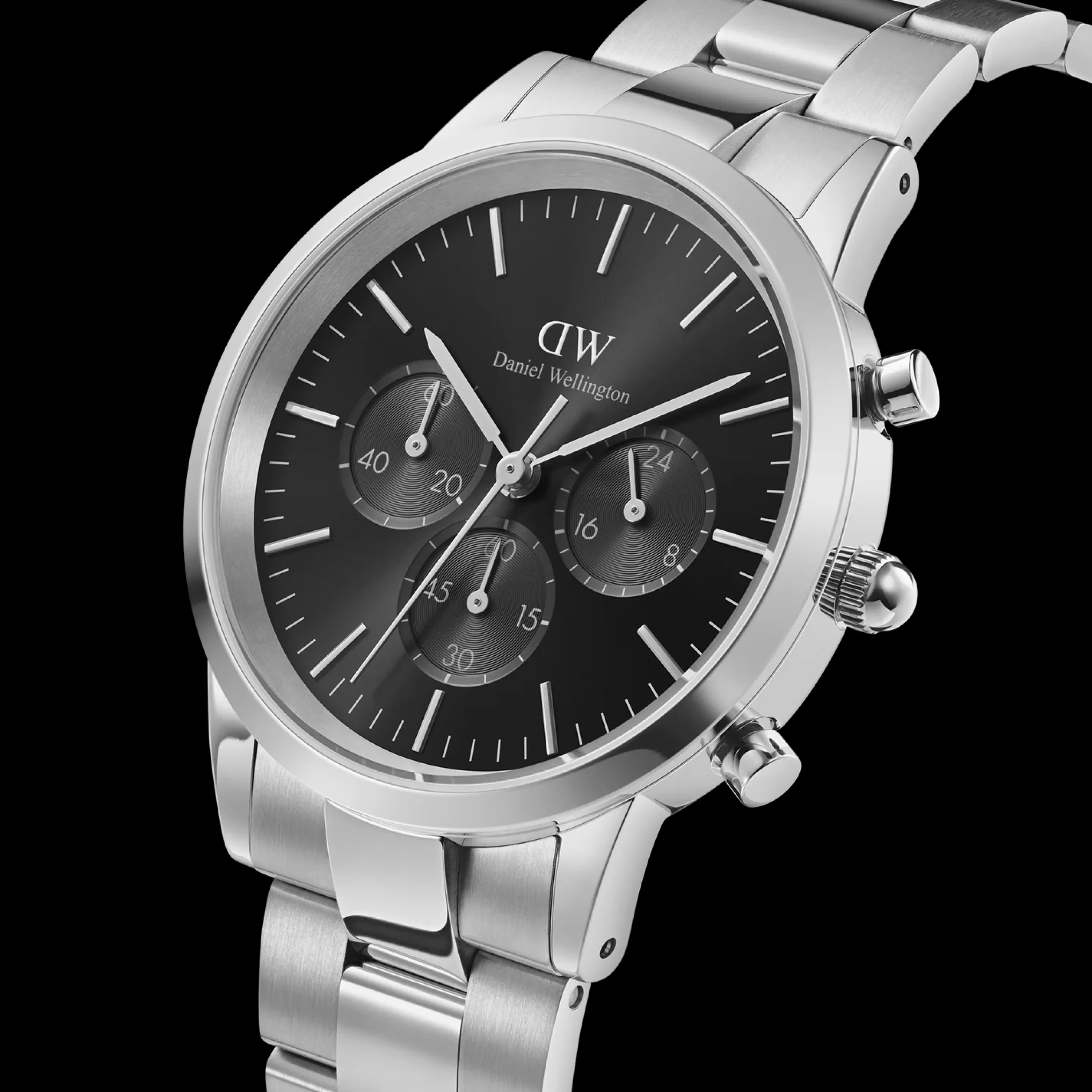 Herren Daniel Wellington Herrenuhren-Iconic Chronograph Link Onyx S