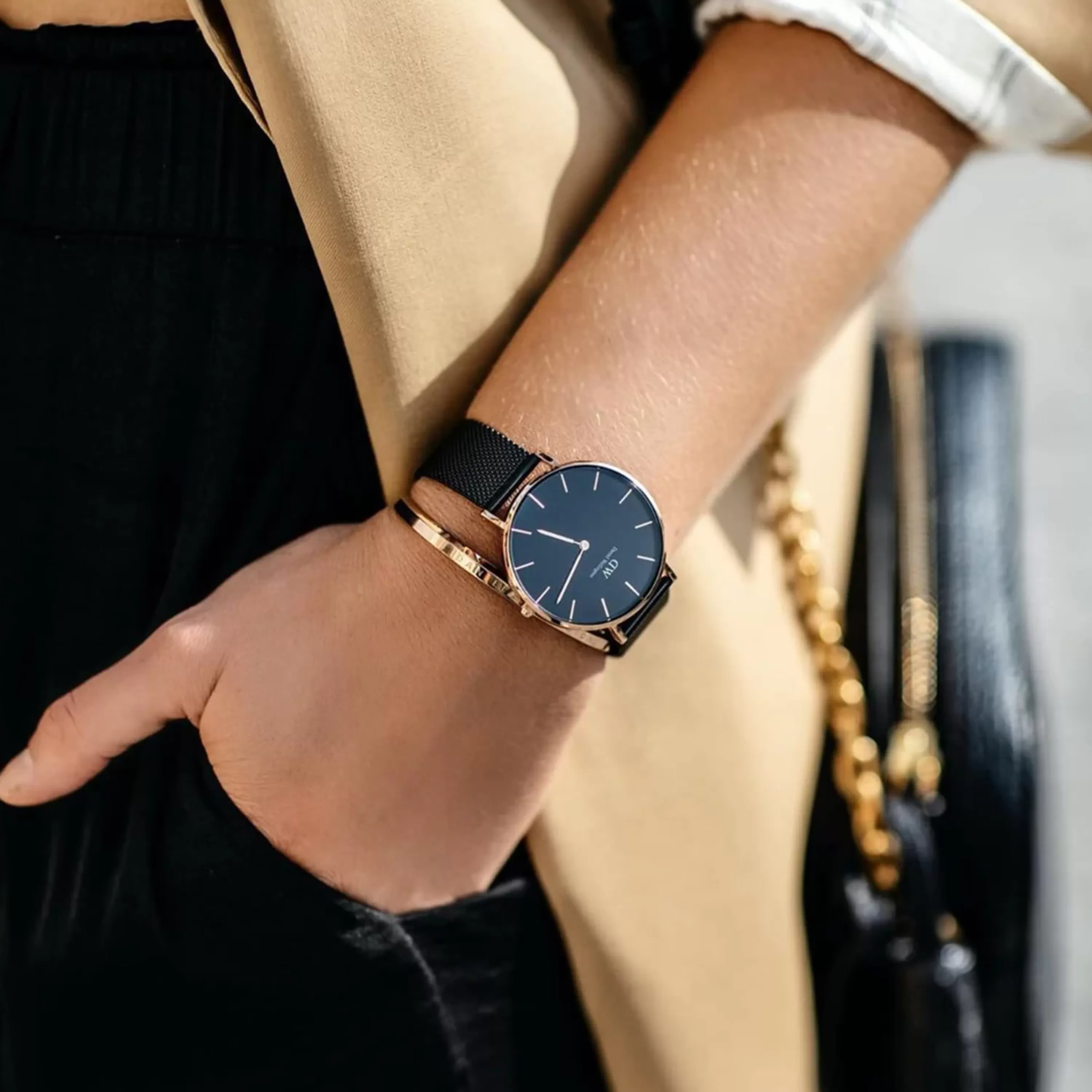 Damen Daniel Wellington Damenuhren-Petite Ashfield Rg