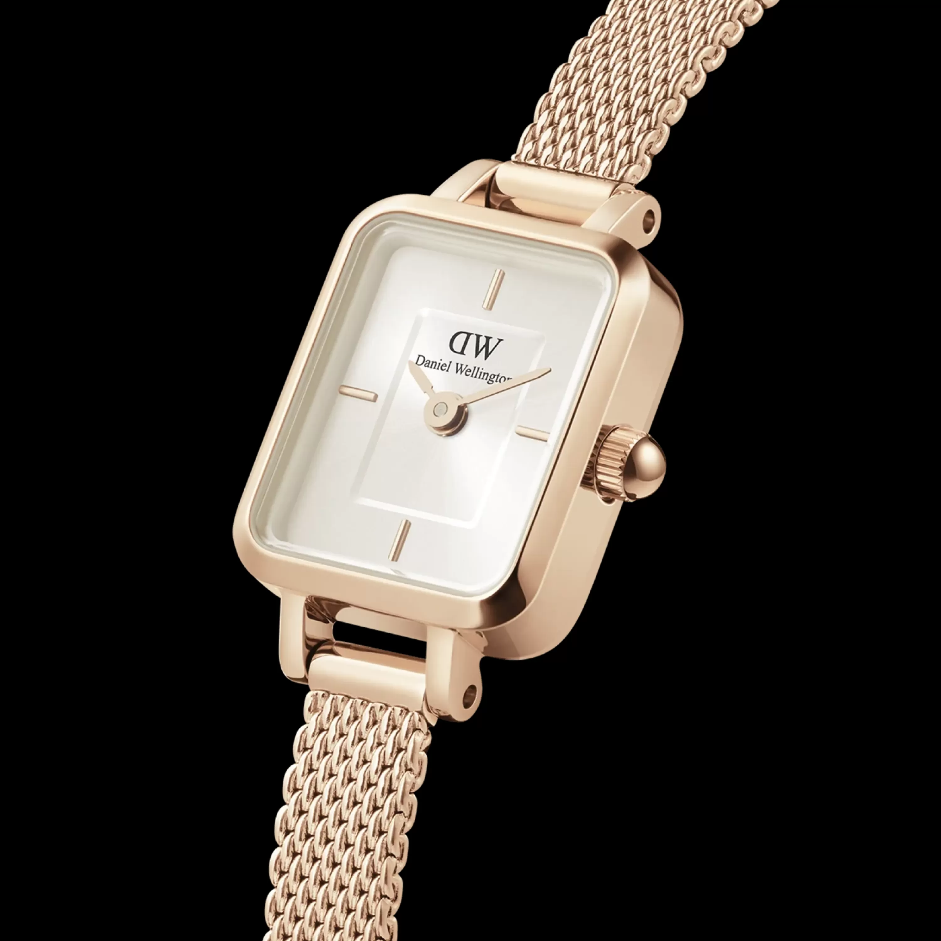Damen Daniel Wellington Damenuhren-Quadro Mini Melrose Champagne