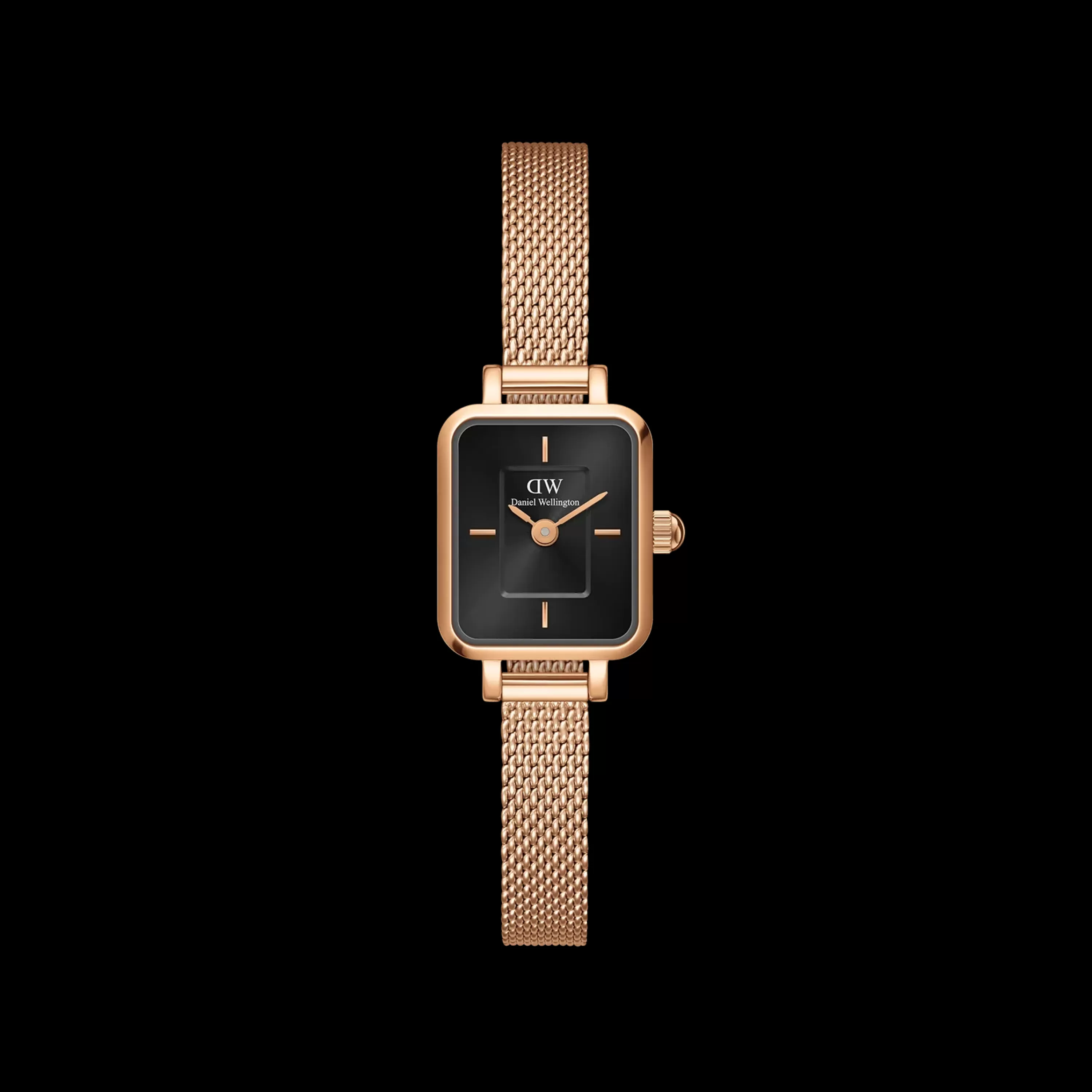 Damen Daniel Wellington Damenuhren-Quadro Mini Melrose Onyx