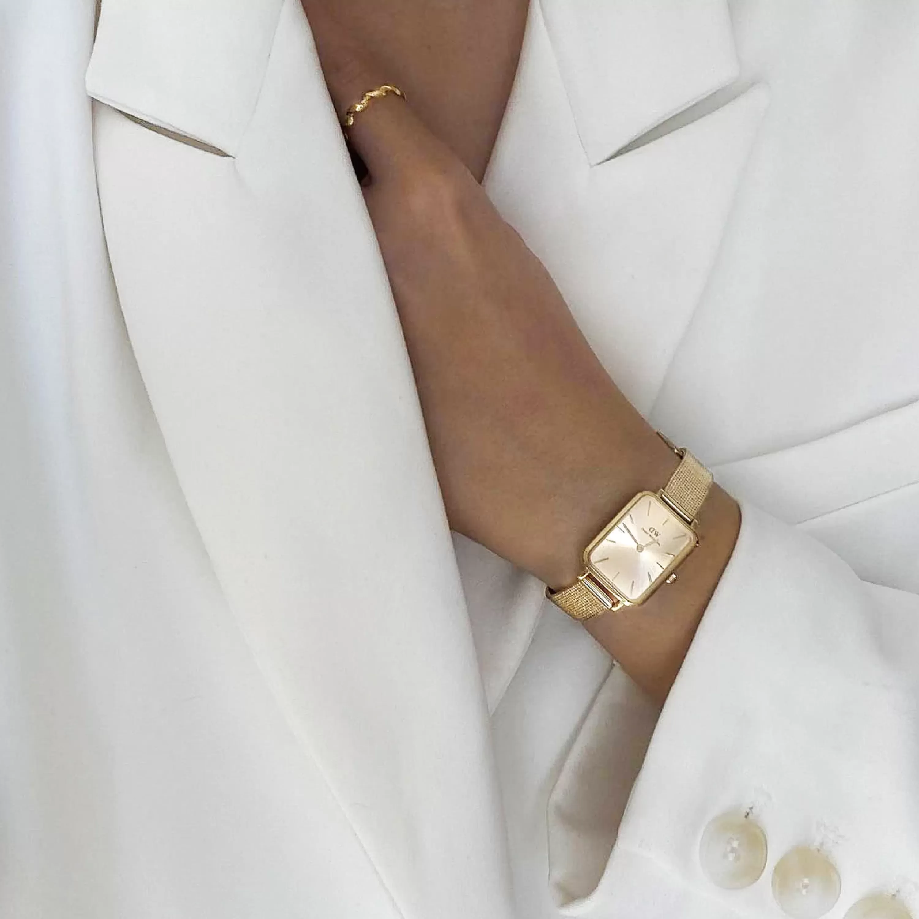 Damen Daniel Wellington Damenuhren-Quadro Pressed Unitone G